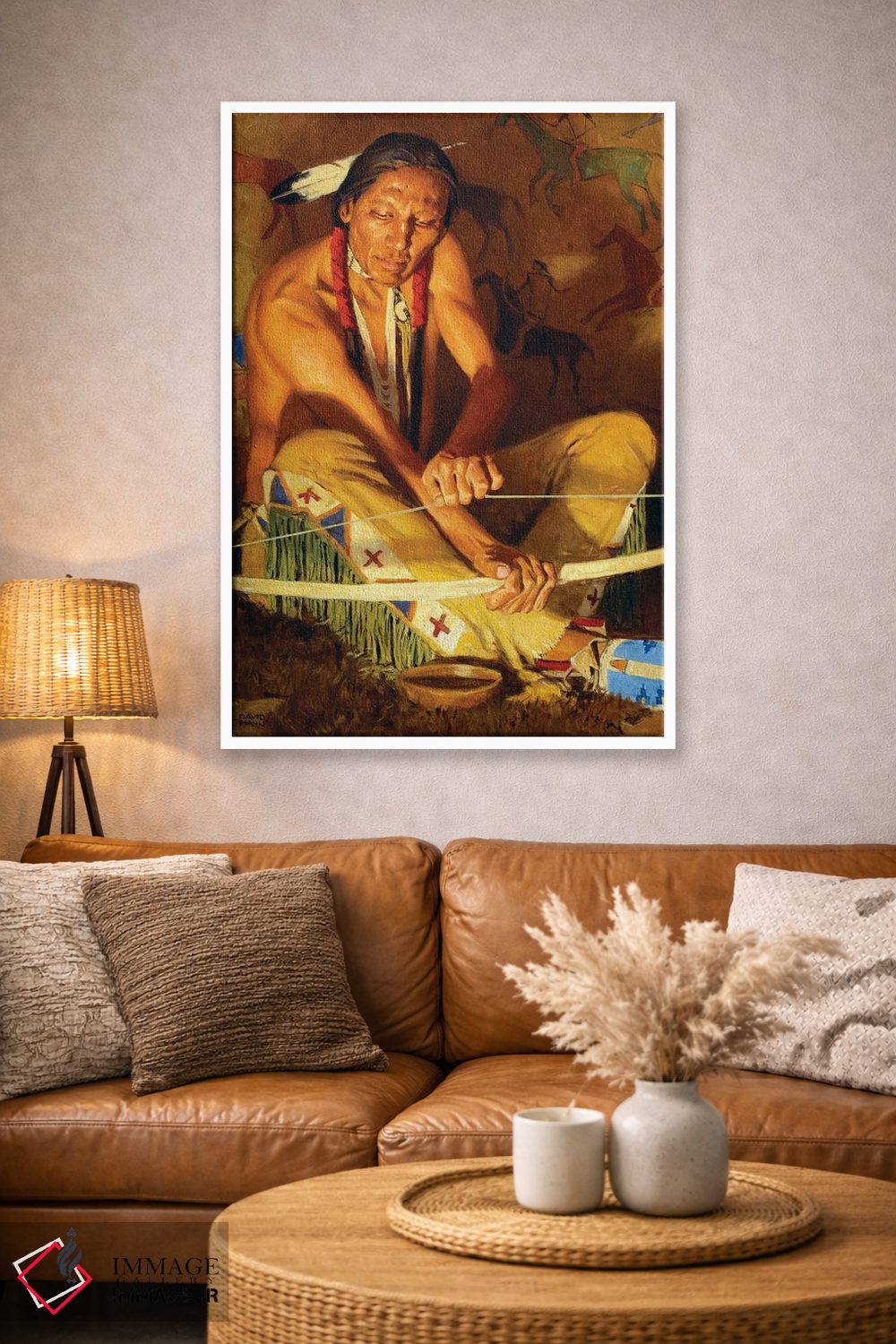 تابلو دکوراتیو چوب و زه اثر دیوید من - D4W