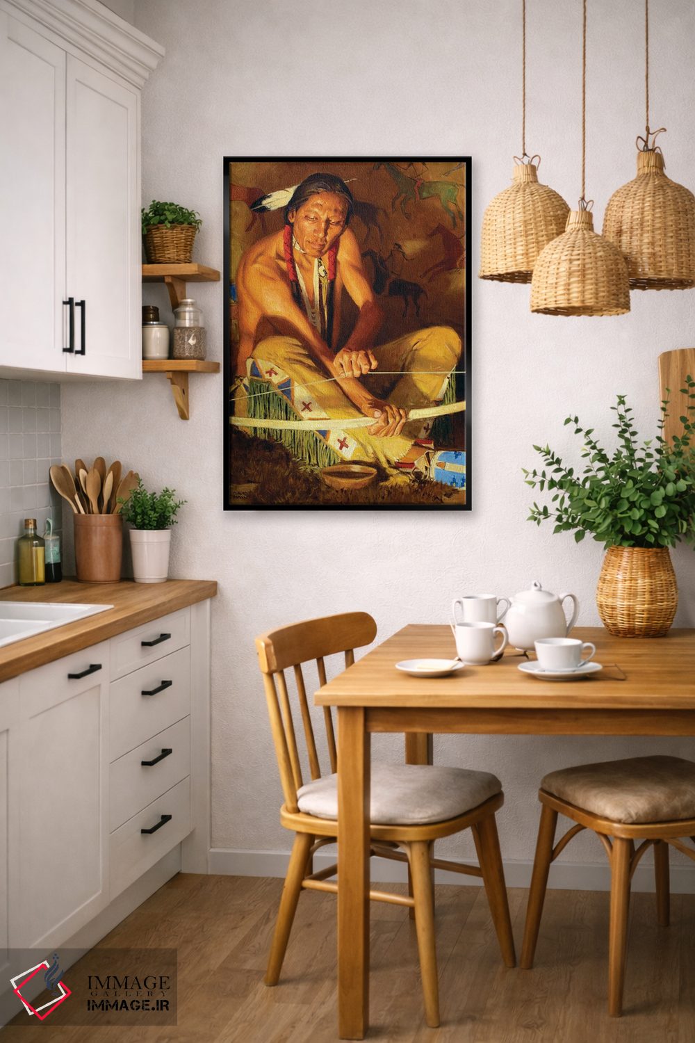 تابلو دکوراتیو چوب و زه اثر دیوید من - D6B