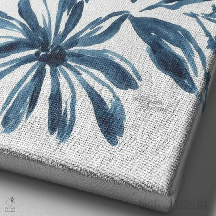 تابلو دکوراتیو مروارید آبی ۳ اثر میشل نورمن - نمای نزدیک بافت بوم