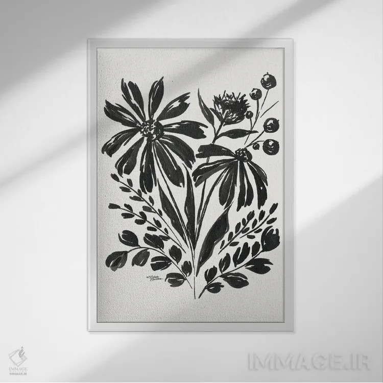 تابلو مدرن باغ گل مروارید ۲ اثر میشل نورمن - نمای قابدار سفید