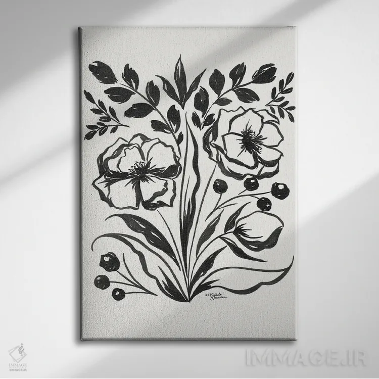 تابلو مدرن طرح گلی مایا اثر میشل نورمن - نمای روبهرو روی دیوار