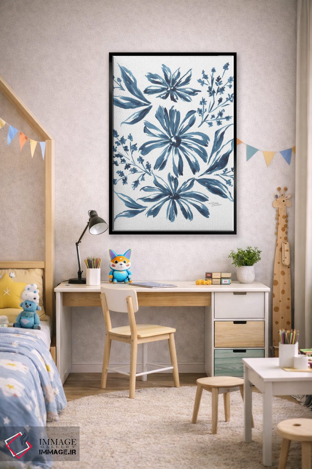 تابلو دکوراتیو مروارید آبی ۳ اثر میشل نورمن - D2B