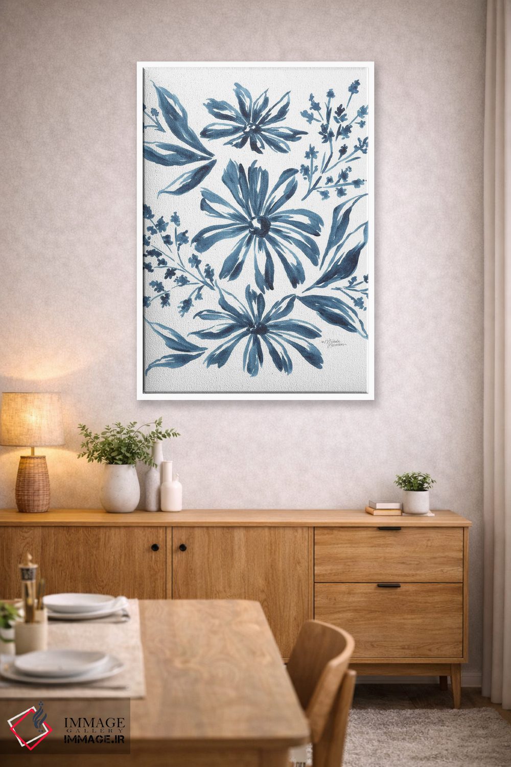 تابلو دکوراتیو مروارید آبی ۳ اثر میشل نورمن - D3W