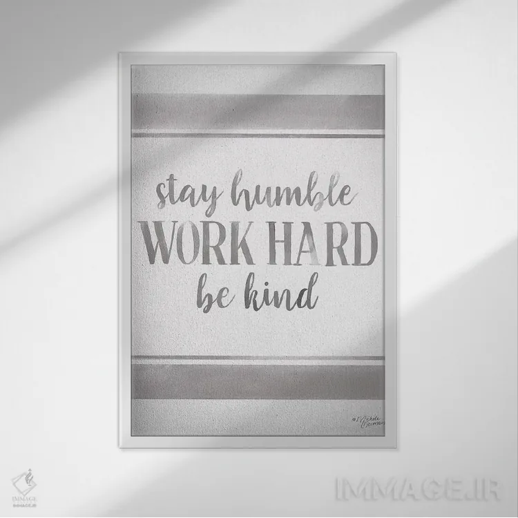 تابلو مدرن سخت کار کن اثر میشل نورمن - نمای قابدار سفید