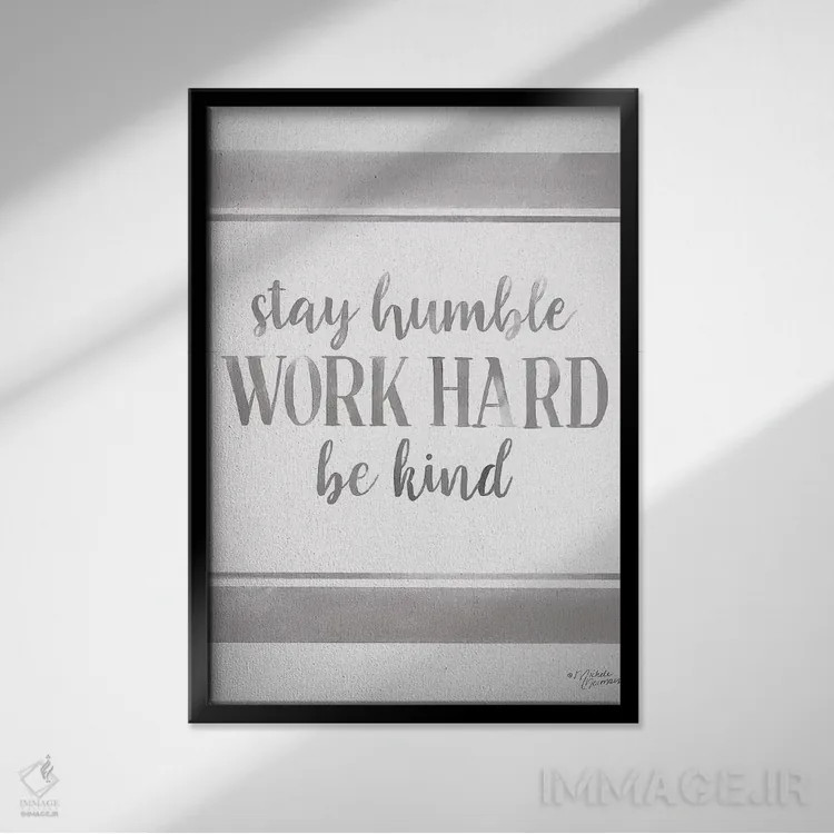 تابلو مدرن سخت کار کن اثر میشل نورمن - نمای قابدار مشکی