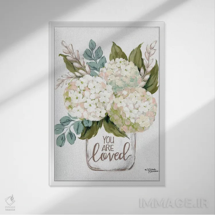 تابلو مدرن گل هایی که دوستت دارند اثر میشل نورمن - نمای قابدار سفید