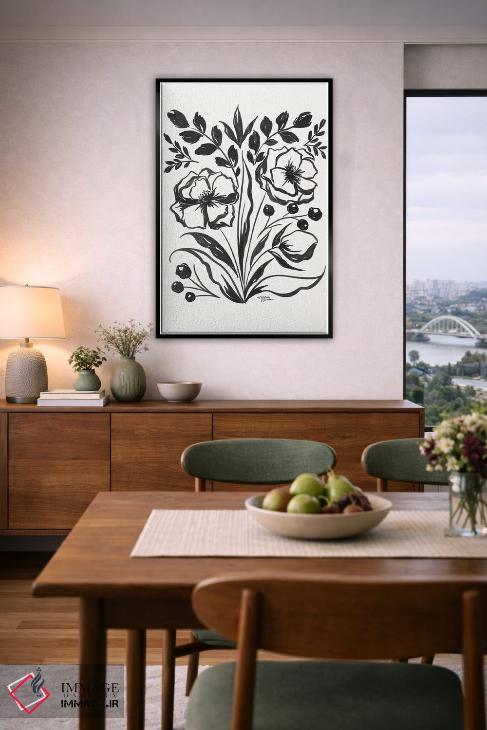 تابلو مدرن طرح گلی مایا اثر میشل نورمن - D5B