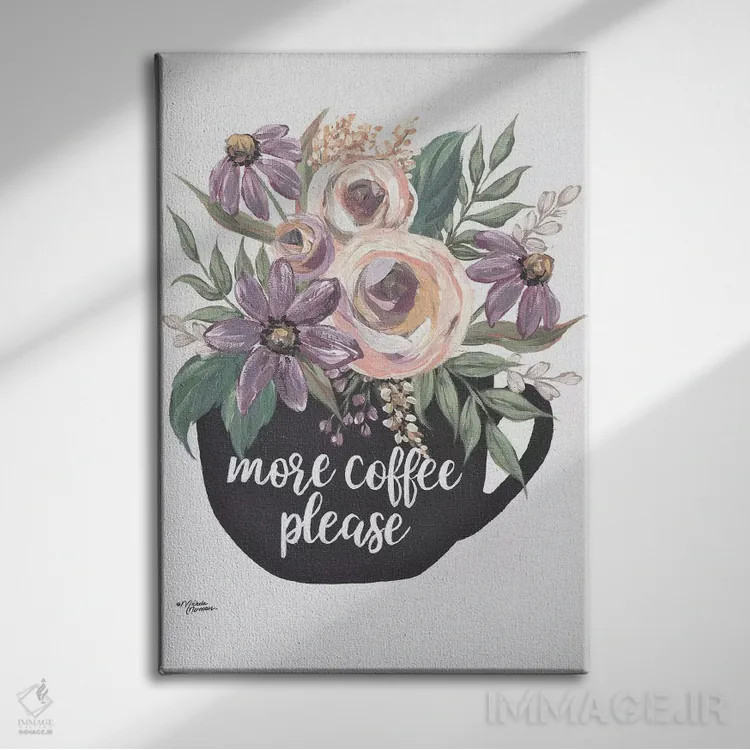 تابلو مدرن یک قهوه دیگر لطفا اثر میشل نورمن - نمای روبهرو روی دیوار