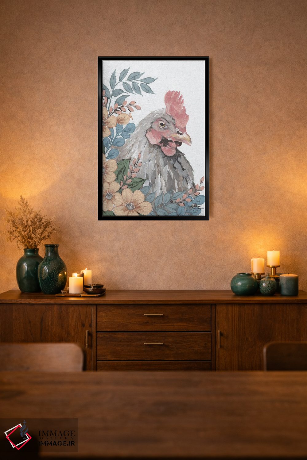 تابلو دکوراتیو مرغ در باغ اثر میشل نورمن - D1B