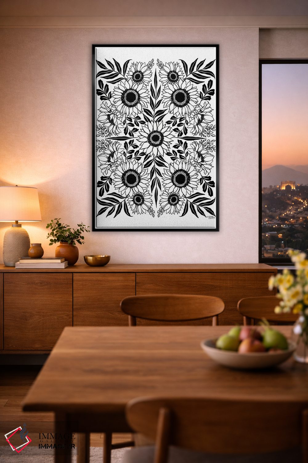 تابلو مدرن منتخبی از گل آفتابگردان اثر میشل نورمن - D4B