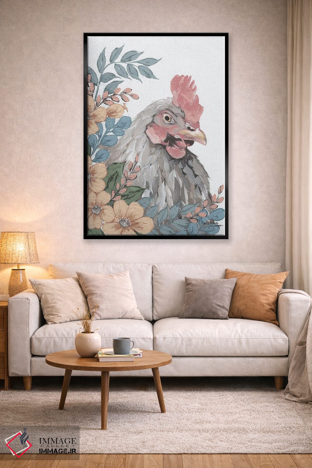 تابلو دکوراتیو مرغ در باغ اثر میشل نورمن - D2B