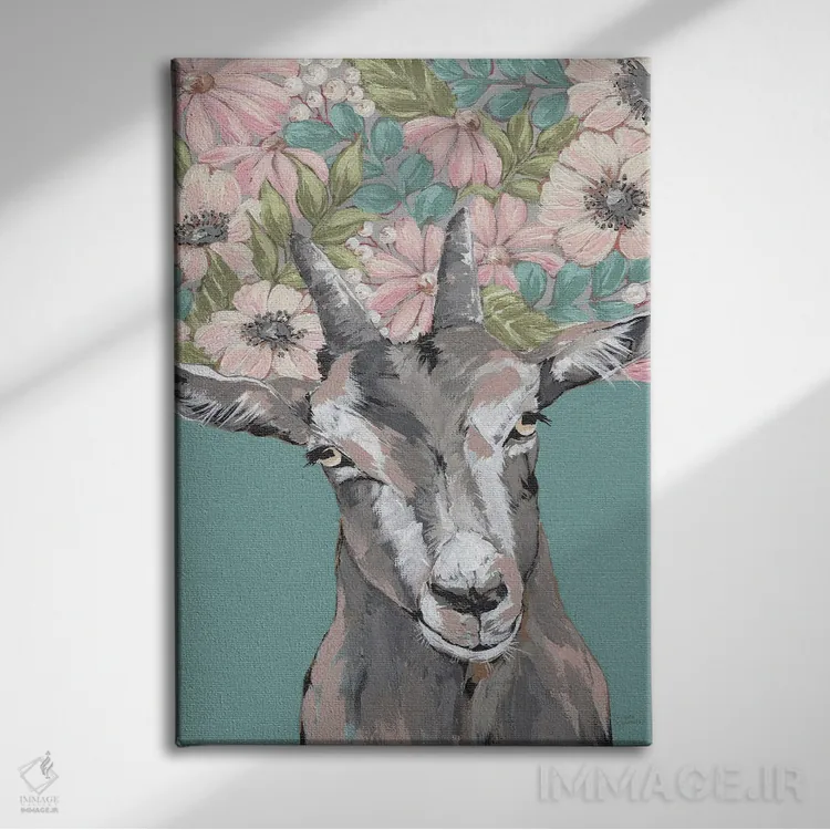 تابلو مدرن گرتی بز اثر میشل نورمن - نمای روبهرو روی دیوار