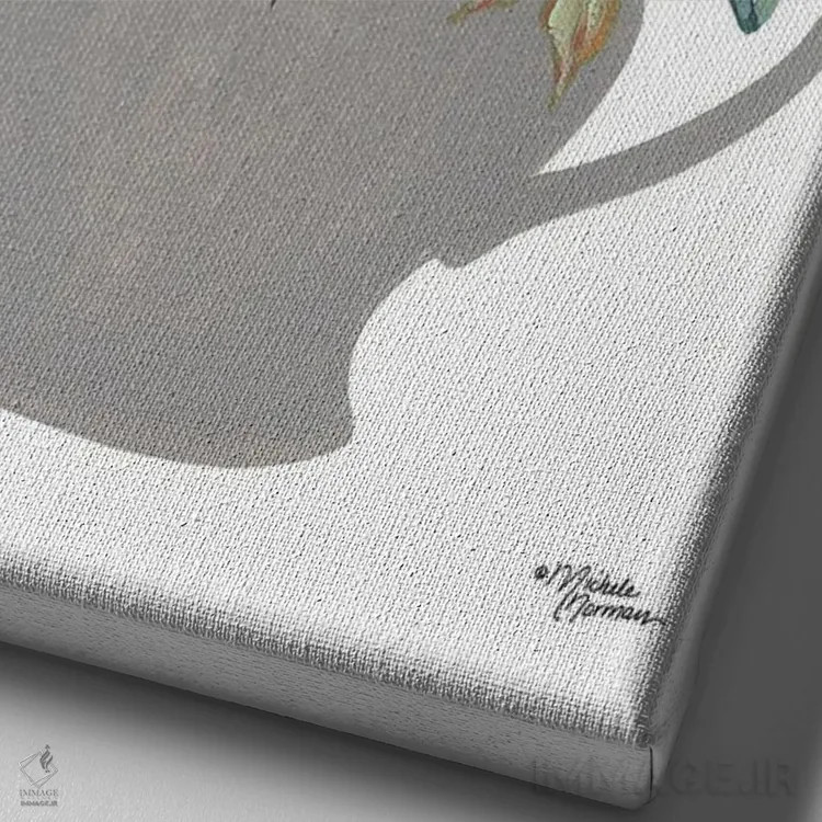 تابلو دکوراتیو کاسه های گلدار پاییزی اثر میشل نورمن - نمای نزدیک بافت بوم