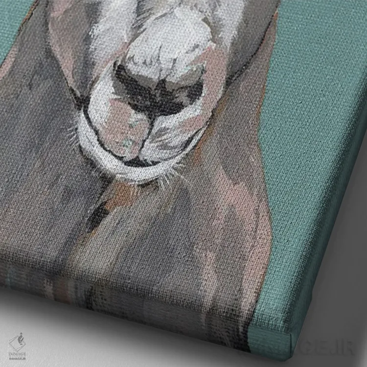 تابلو مدرن گرتی بز اثر میشل نورمن - نمای نزدیک بافت بوم