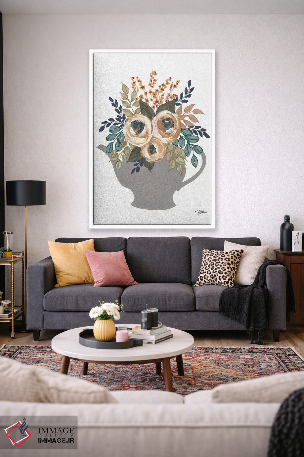 تابلو دکوراتیو کاسه های گلدار پاییزی اثر میشل نورمن - D1W