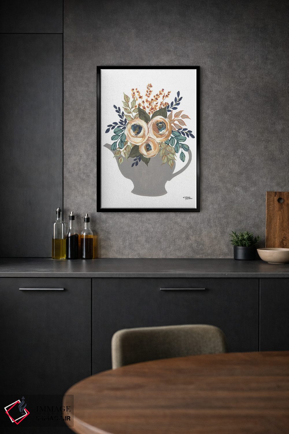 تابلو دکوراتیو کاسه های گلدار پاییزی اثر میشل نورمن - D2B