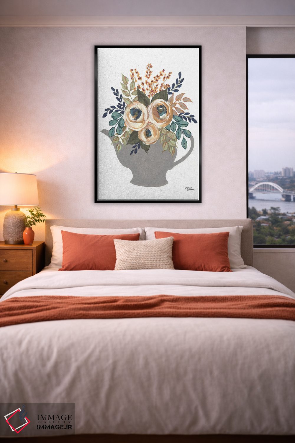 تابلو دکوراتیو کاسه های گلدار پاییزی اثر میشل نورمن - D5B