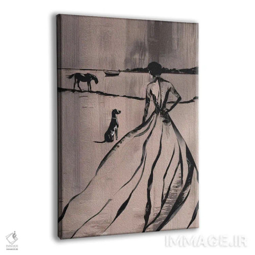 تابلو مینیمال زن در کنار دریاچه اثر آندریاس ماگنوسون - نمای پرسپکتیو محصول