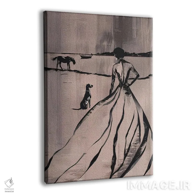 تابلو مینیمال زن در کنار دریاچه اثر آندریاس ماگنوسون - نمای پرسپکتیو محصول