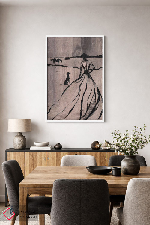 تابلو مینیمال زن در کنار دریاچه اثر آندریاس ماگنوسون - D3W