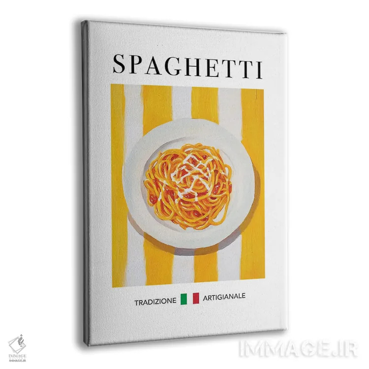 تابلو مدرن اسپاگتی اثر آندریاس ماگنوسون - نمای پرسپکتیو محصول