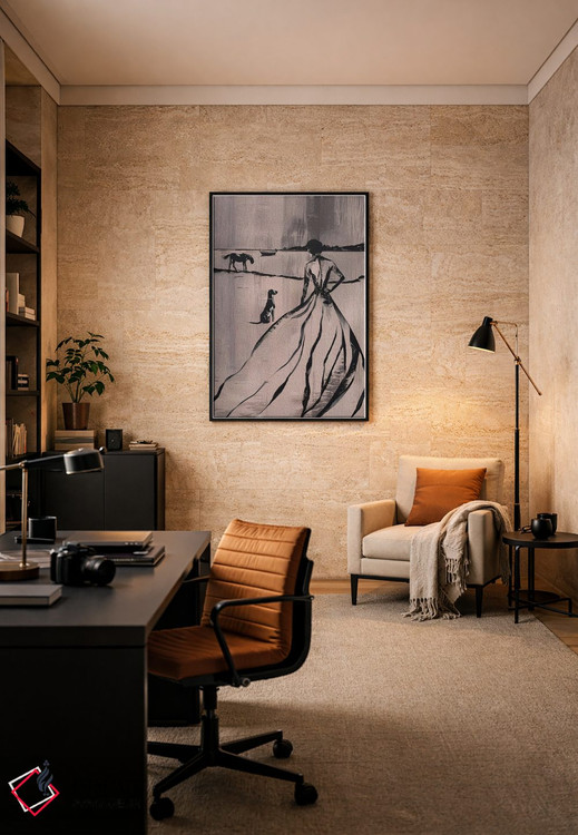 تابلو مینیمال زن در کنار دریاچه اثر آندریاس ماگنوسون - D6B