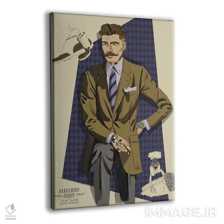 تابلو دکوراتیو خطرناک و شیک پوش اثر فایو بای فایو کالکتیو - نمای پرسپکتیو محصول