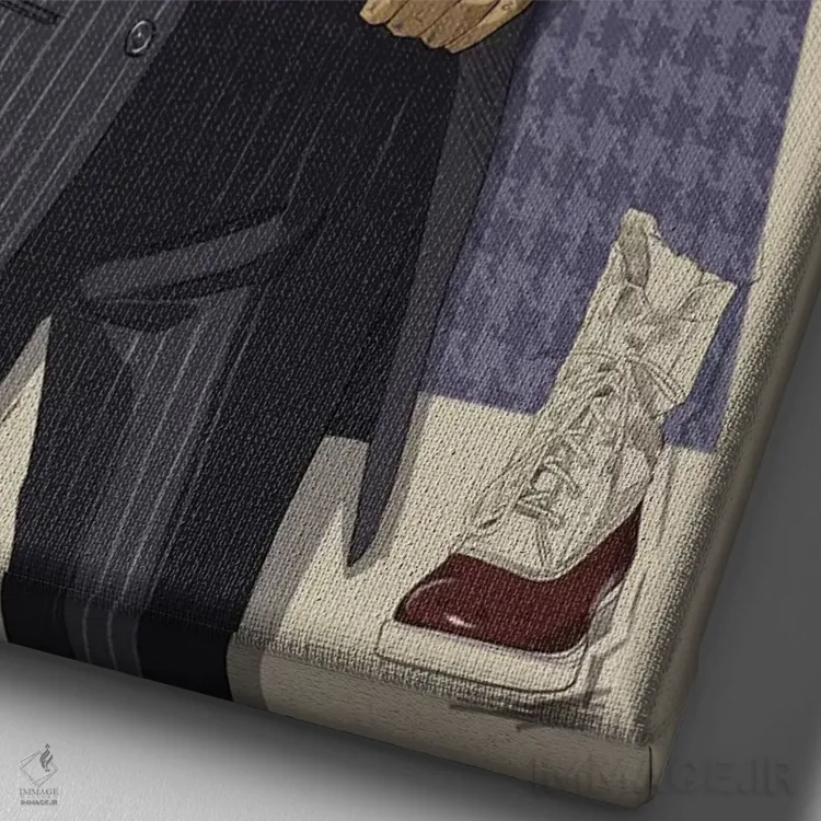 تابلو دکوراتیو یورش گر اثر فایو بای فایو کالکتیو - نمای نزدیک بافت بوم