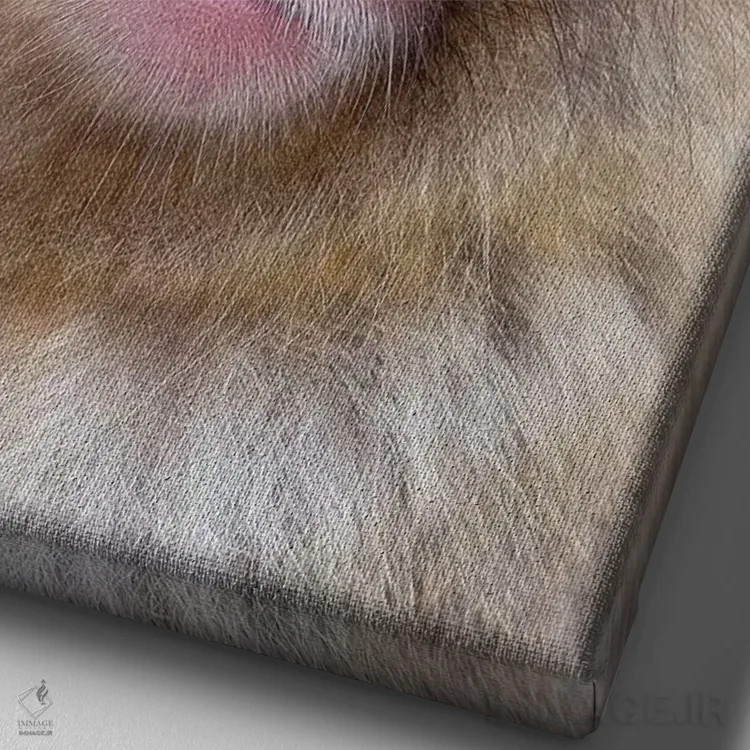 تابلو دکوراتیو پرتره نوجوان میمون برفی اثر موگنس تروله - نمای نزدیک بافت بوم