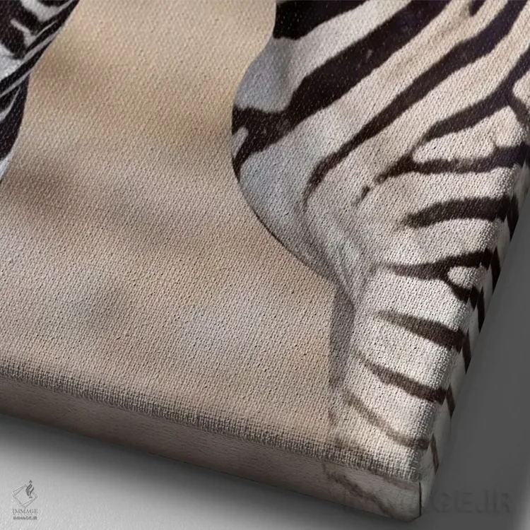 تابلو دکوراتیو مادر و کره گورخر اثر موگنس تروله - نمای نزدیک بافت بوم