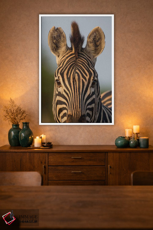 تابلو دکوراتیو الگوی صورت گورخر آفریقای جنوبی اثر موگنس تروله - D1W