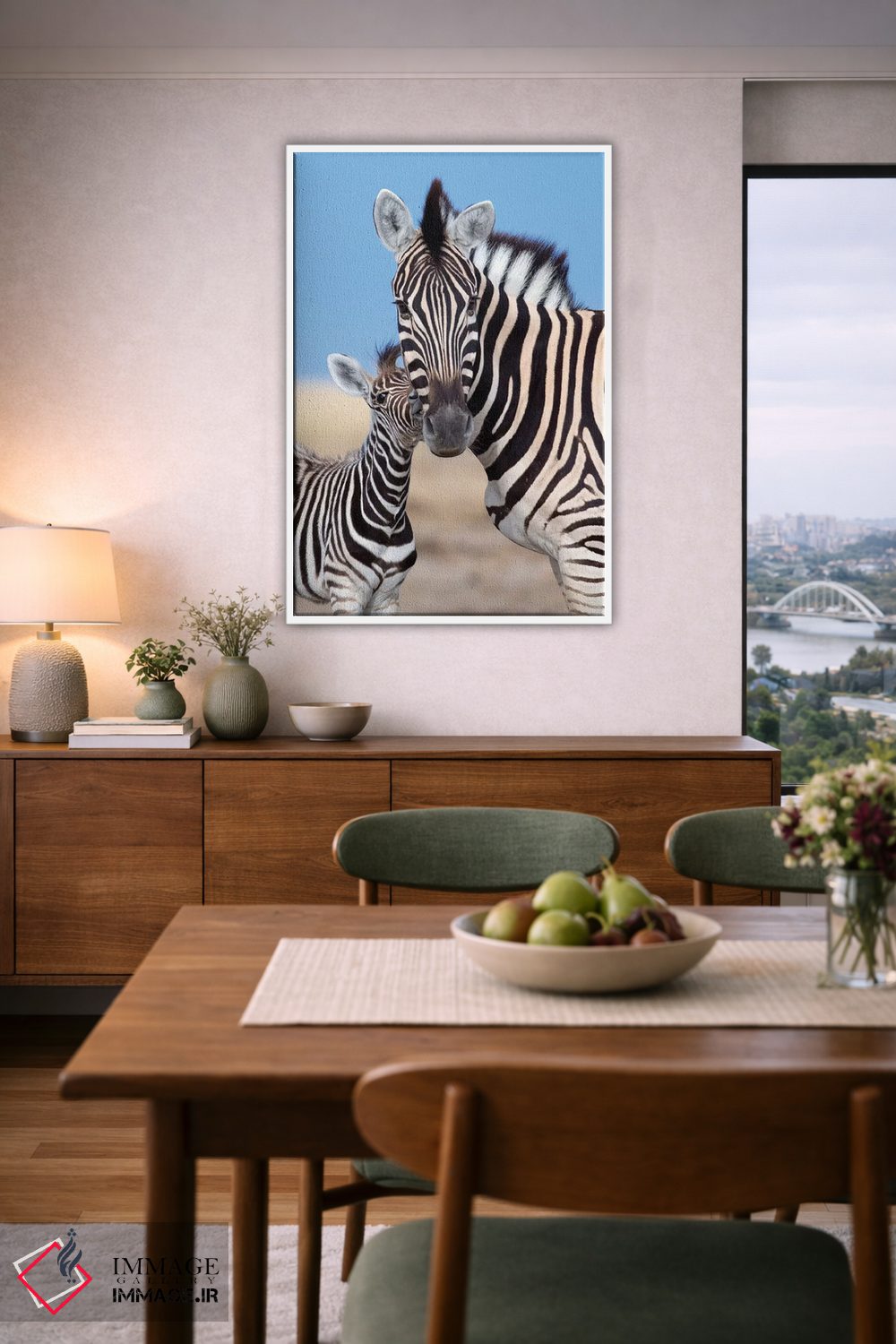 تابلو دکوراتیو مادر و کره گورخر اثر موگنس تروله - D6W