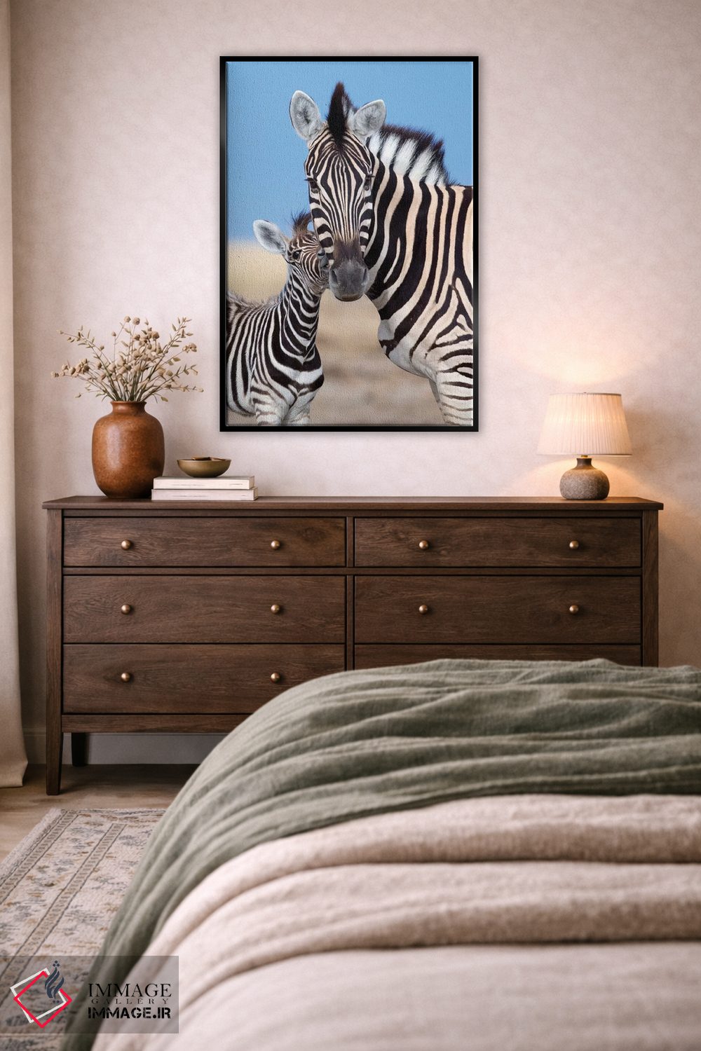 تابلو دکوراتیو مادر و کره گورخر اثر موگنس تروله - D5B