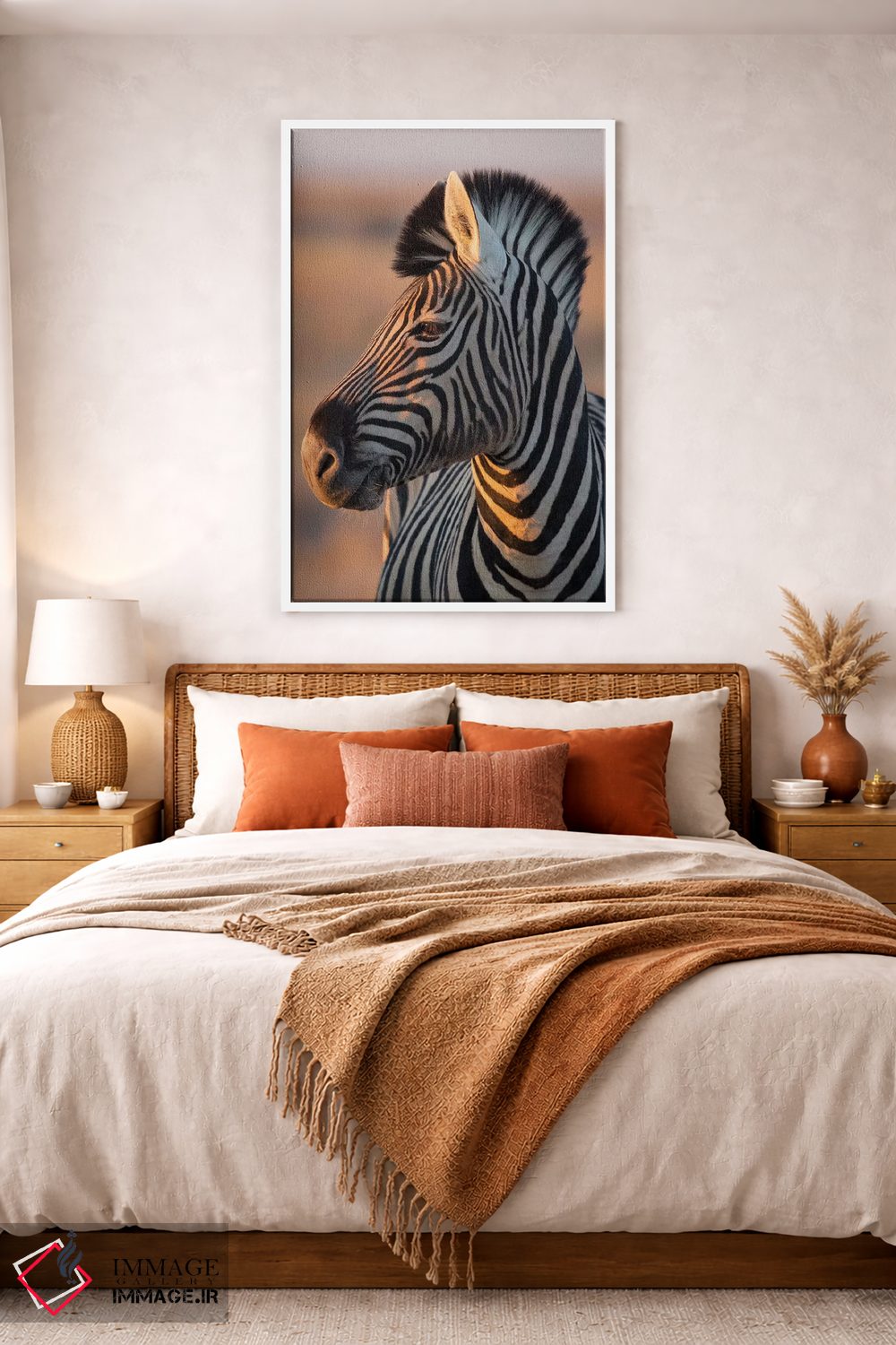 تابلو دکوراتیو گورخر نر در نور غروب اثر موگنس تروله - D3W