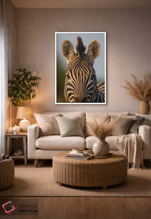 تابلو دکوراتیو الگوی صورت گورخر آفریقای جنوبی اثر موگنس تروله - D2W