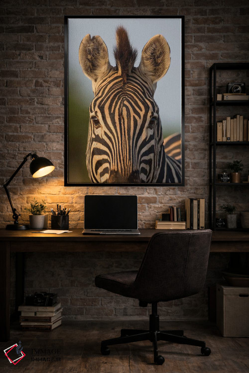 تابلو دکوراتیو الگوی صورت گورخر آفریقای جنوبی اثر موگنس تروله - D4B