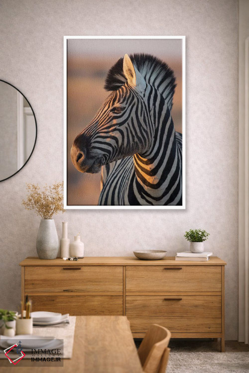 تابلو دکوراتیو گورخر نر در نور غروب اثر موگنس تروله - D1W