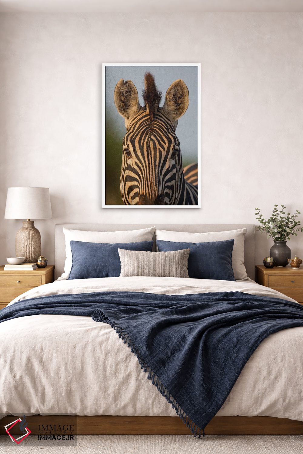 تابلو دکوراتیو الگوی صورت گورخر آفریقای جنوبی اثر موگنس تروله - D5W