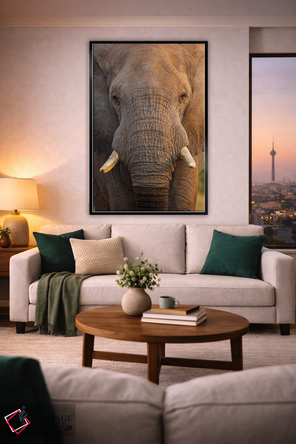 تابلو دکوراتیو نمای نزدیک فیل اثر موگنس تروله - D2B