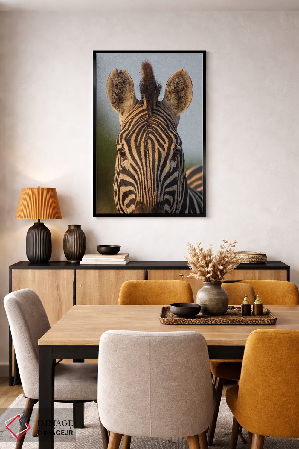 تابلو دکوراتیو الگوی صورت گورخر آفریقای جنوبی اثر موگنس تروله - D6B