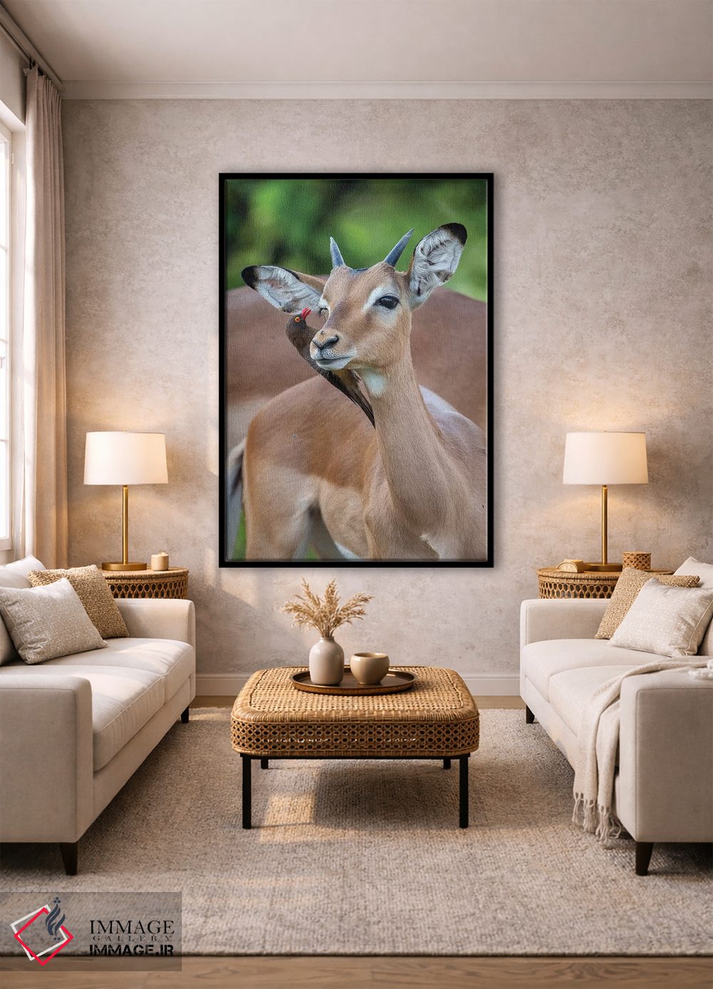 تابلو دکوراتیو ایمپالای نر جوان و اکس پکر اثر موگنس تروله - D1B