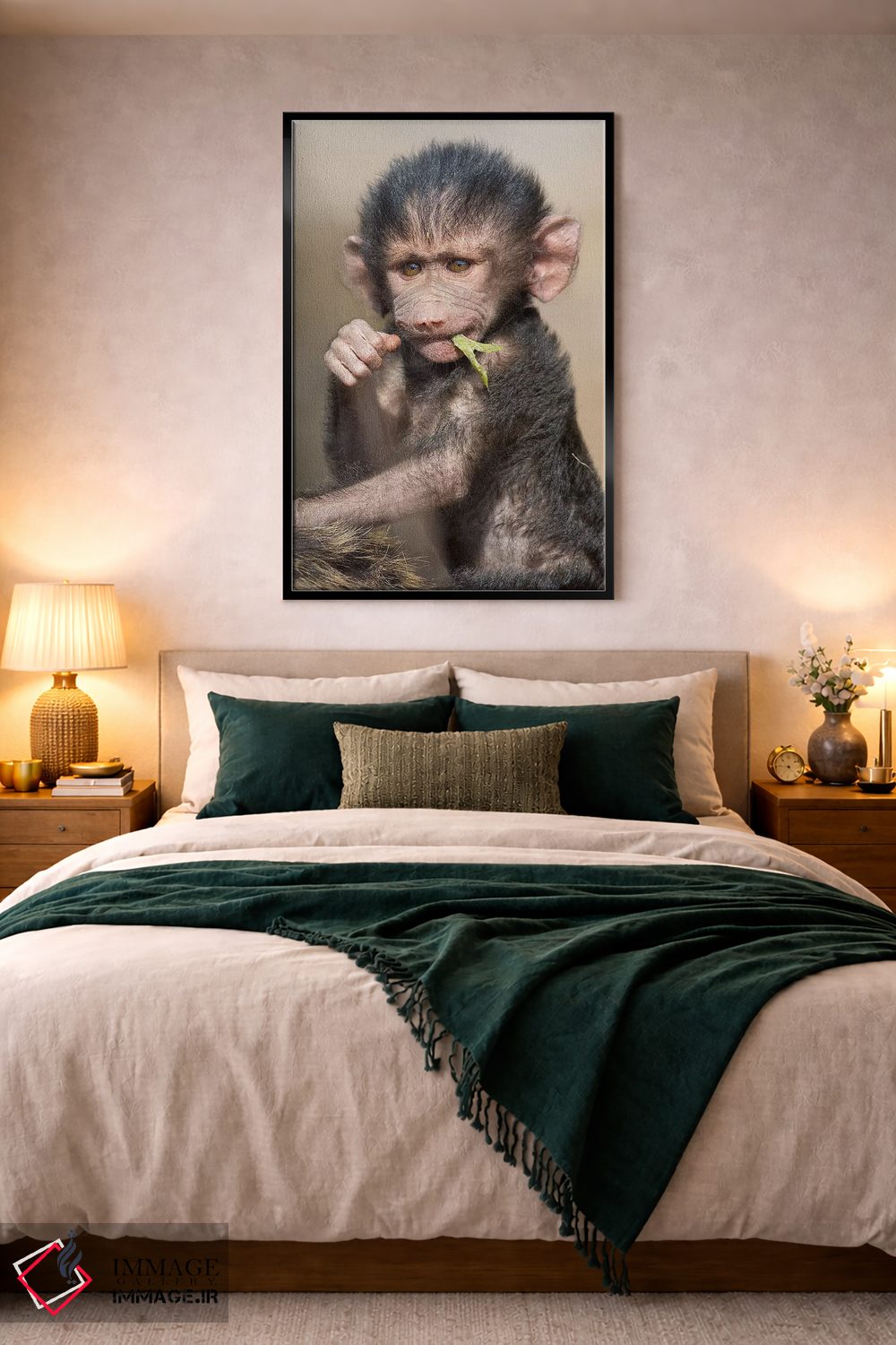 تابلو دکوراتیو بچه بابون عمودی اثر موگنس تروله - D4B