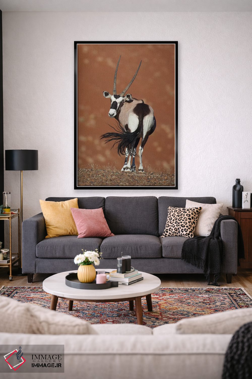 تابلو دکوراتیو اوریکس در حال تکان دادن دم ۲ اثر موگنس تروله - D2B