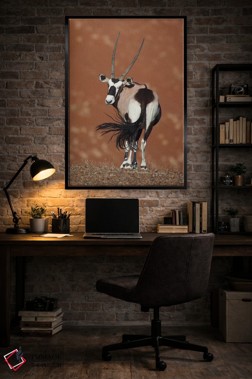 تابلو دکوراتیو اوریکس در حال تکان دادن دم ۲ اثر موگنس تروله - D5B