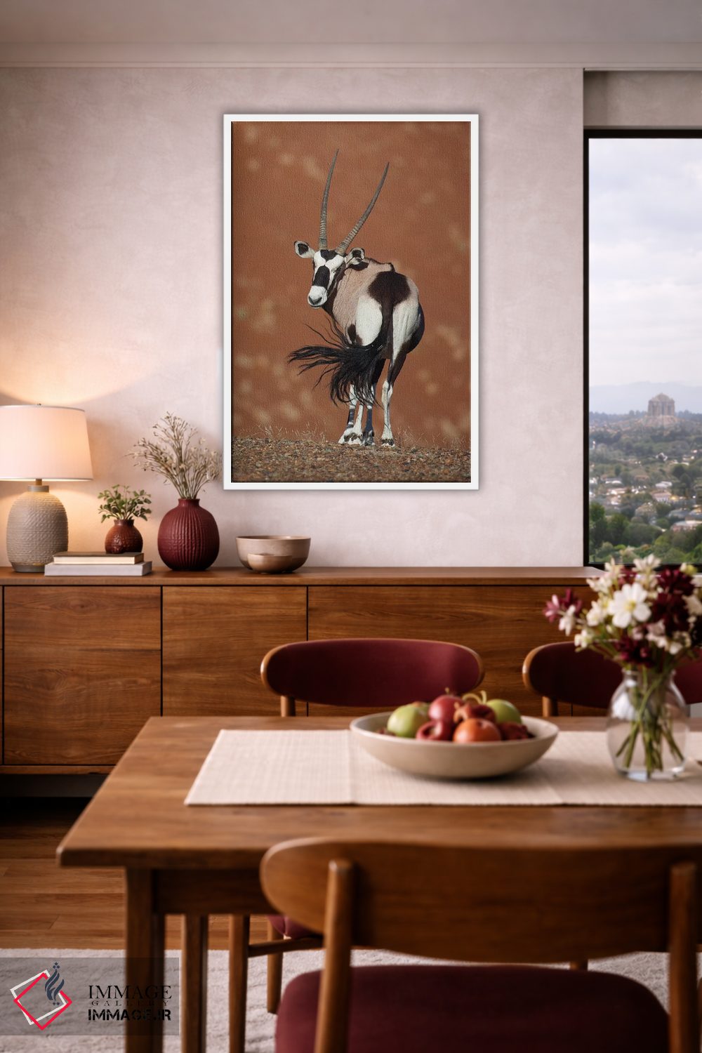 تابلو دکوراتیو اوریکس در حال تکان دادن دم ۲ اثر موگنس تروله - D4W