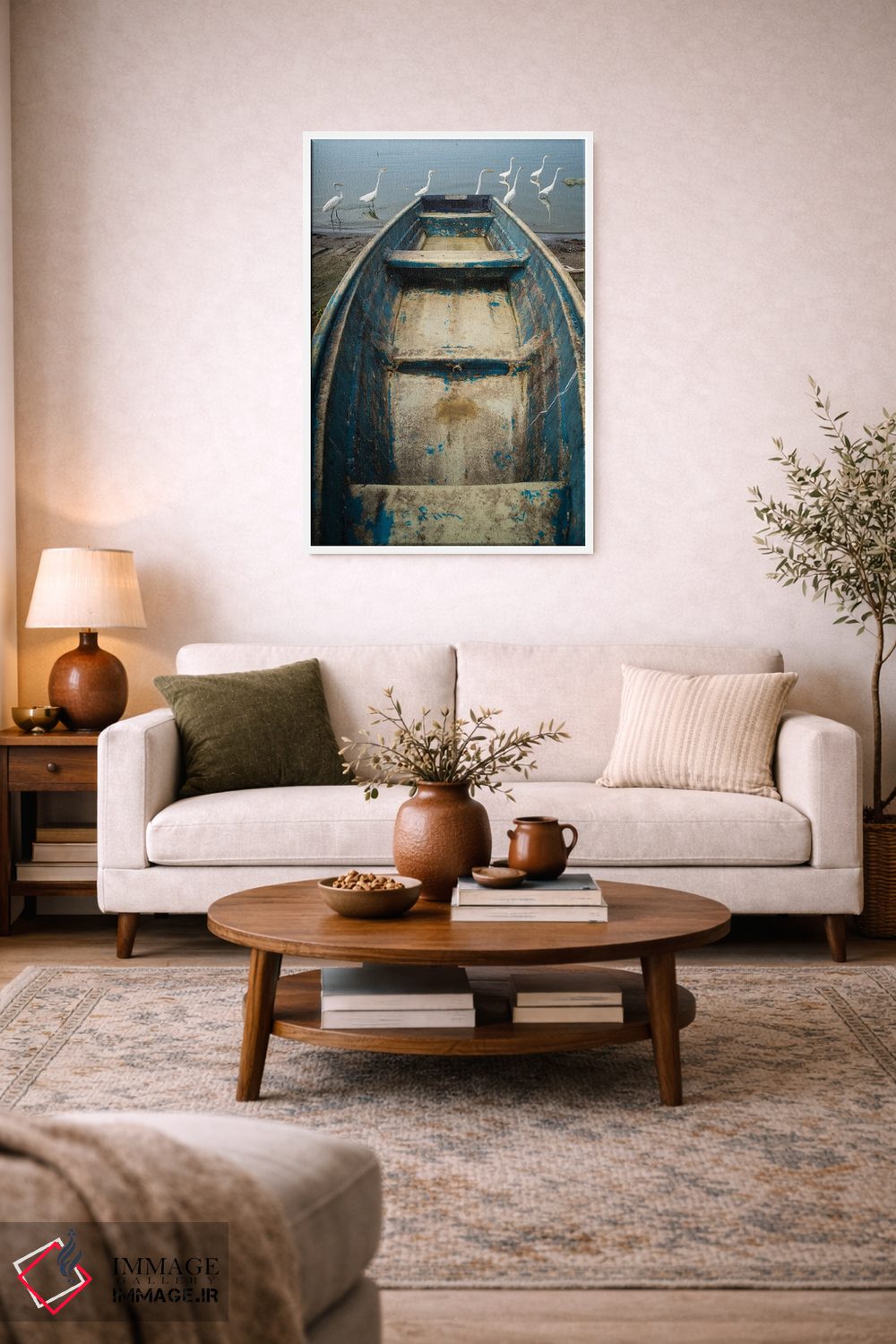 تابلو دکوراتیو قایق آبی اثر موایسس لوی - D2W