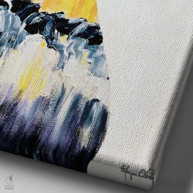 تابلو دکوراتیو انعکاس ها اثر مورگان اورتون - نمای نزدیک بافت بوم