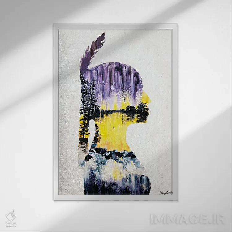 تابلو دکوراتیو انعکاس ها اثر مورگان اورتون - نمای قابدار سفید