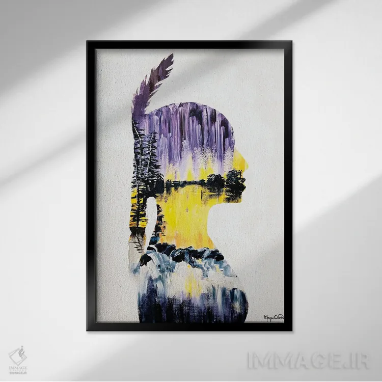 تابلو دکوراتیو انعکاس ها اثر مورگان اورتون - نمای قابدار مشکی