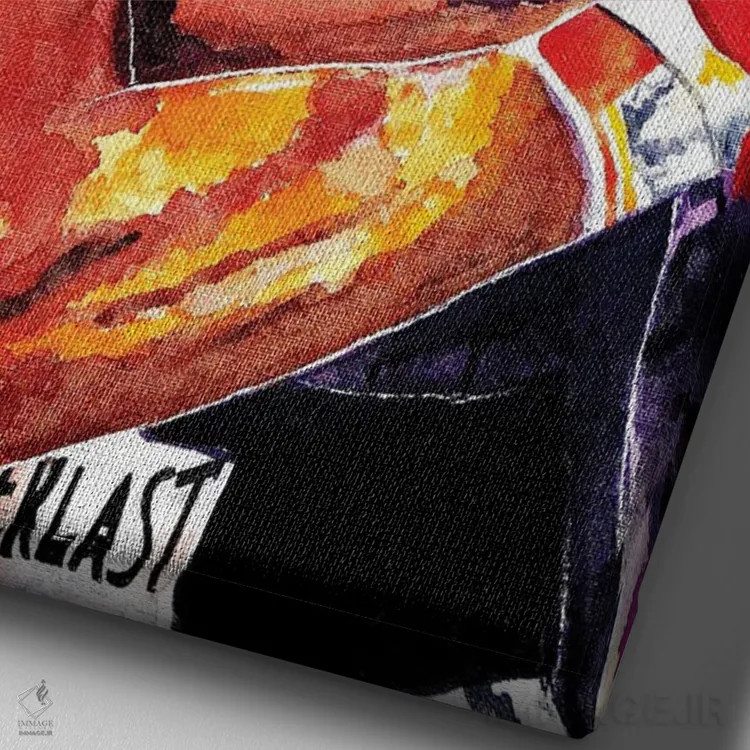 تابلو دکوراتیو برترین اثر مورگان اورتون - نمای نزدیک بافت بوم